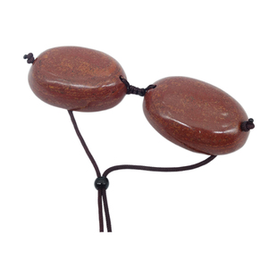 天然红砭石眼罩砭石按摩眼罩手工编制打磨缓解眼部疲劳冷敷热敷石