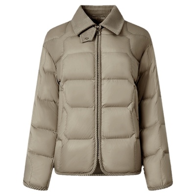 【爆款】坦博尔轻薄羽绒服女冬季短款衬衫领时尚休闲修身好看外套