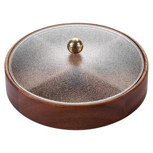 实木坚果盘干果盘分格家用客厅四宫格带盖零食瓜子糖果干果收纳盒