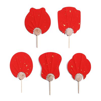 燃灯迷你袖珍书签小团扇牙签扇子