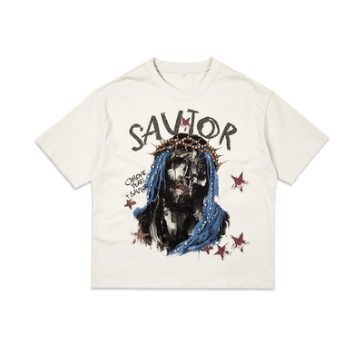 救赎之夜立体珍珠手绘插画短袖