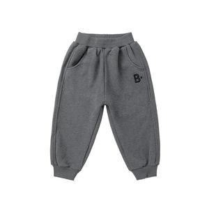 右欧男童裤子冬季宝宝加绒运动保暖冬装2025新款加厚卫裤儿童童装