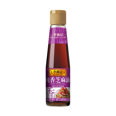 李锦记纯香芝麻油207ml瓶装凉拌火锅蘸料家用提鲜调味黑芝麻香油