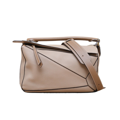 【自营】中古95新Loewe/罗意威斜挎包Puzzle29几何包灰色皮革C