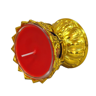 金座高脚莲花蜡烛8小时植物酥油灯重复使用替换灯芯家用供佛红烛