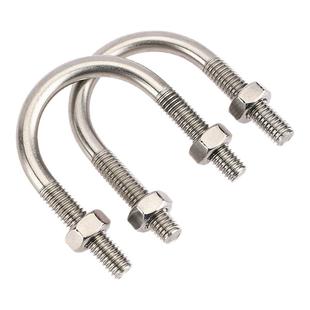 欣冉304不锈钢U型螺丝U型卡骑马管箍U形螺栓卡扣夹管M6M8M10M12