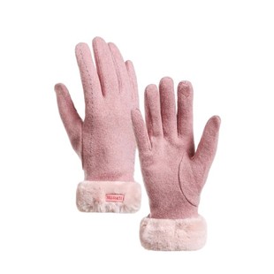 羊绒保暖手套女士2025新款秋冬季可触屏加绒加厚户外骑行防寒