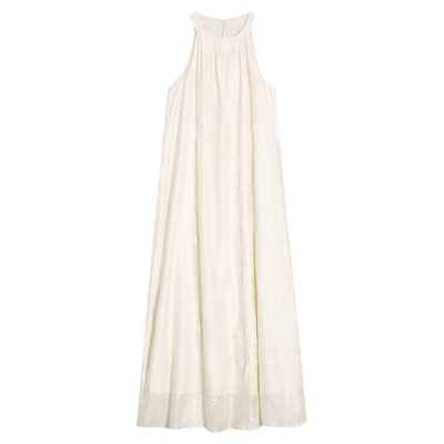 洛边  锦绣繁花 原创复古宽松绣花新中式长裙无袖长裙连衣裙夏季