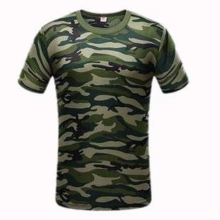 夏季薄款军训迷彩短袖宽松速干T恤宽松圆领透气儿童户外休闲短袖