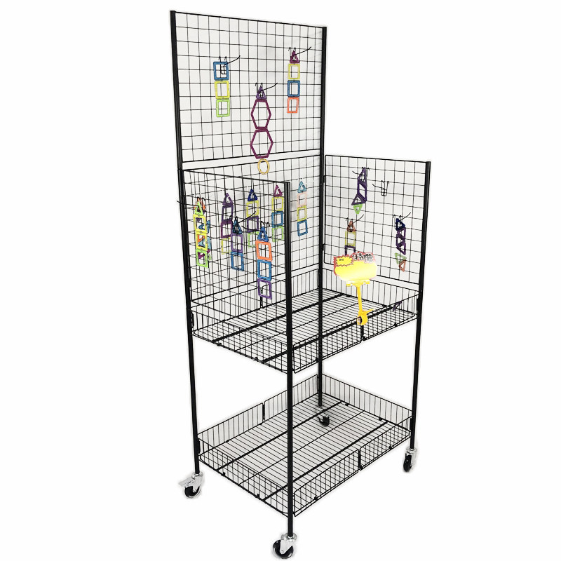 促销花车多功能微商地摊展示货架便携折叠台置物挂件网格移动带轮