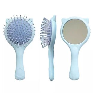 猫耳可爱美发梳家用便携化妆造型镜梳两用气垫梳随身头皮按摩