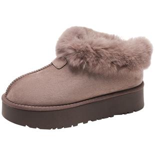 大东雪地靴女鞋冬季休闲保暖可爱毛毛厚底套脚短靴鞋1748