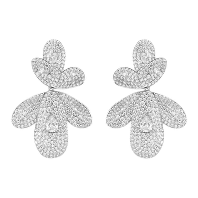 daartemis花瓣锆石耳钉轻奢小众