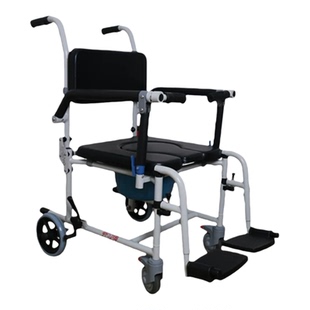 爱您绅坐便椅航空级铝合金一体焊接成型多功能老人坐便推行沐浴椅