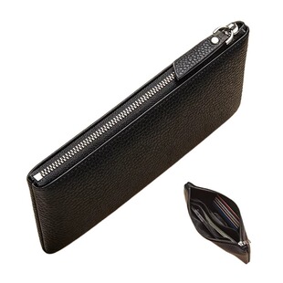 大容量带拉链钱包收纳包女复古简约真皮质感超软手拿包女零钱钥匙