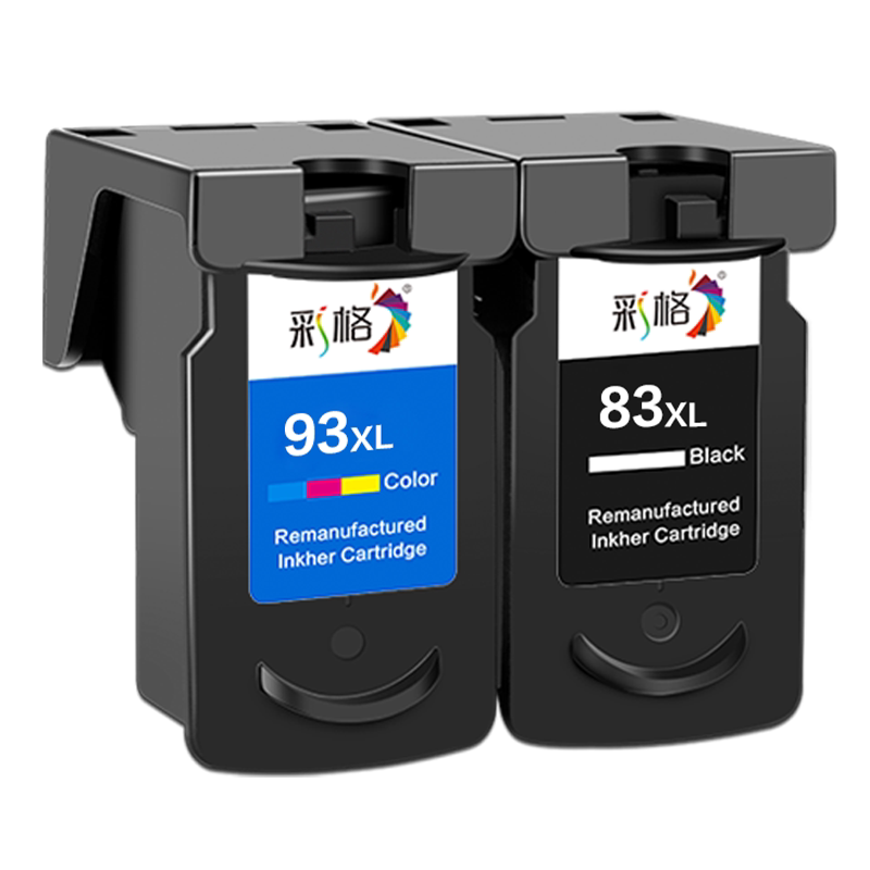 彩格适用佳能PG-83墨盒PG-83 CL-93黑色E618 E518 E608 E510彩色喷墨一体机打印机墨盒大容量