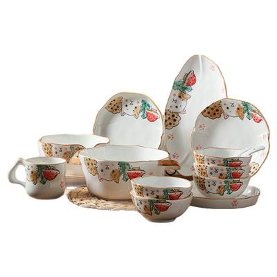 兴桐釉下彩手绘餐具卡通大众