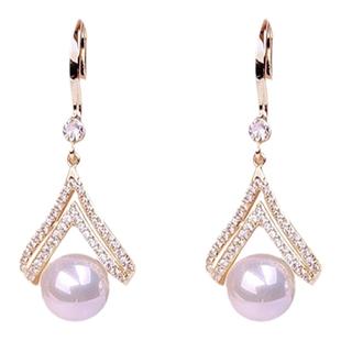 日韩妾之意全新韩新款小巧精致时尚耳环感轻奢珍珠气质满钻耳饰女