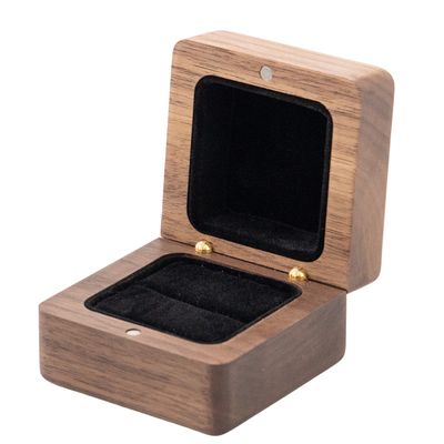 黑胡桃木求婚戒指盒可定制