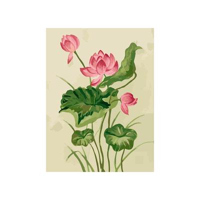 国风廉洁莲花数字油画手作diy画