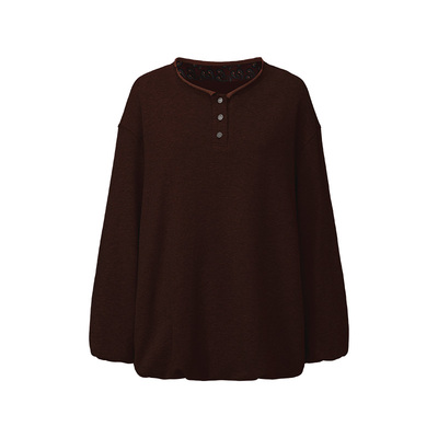 运动风亨利领花苞感宽松卫衣上衣