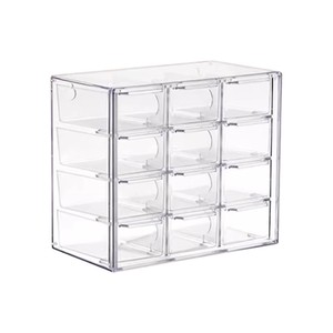 日抛美瞳收纳盒桌面首饰收纳盒防尘九宫格透明隐形眼镜多副装盒子