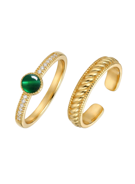 《抹茶甜圈》原创纯银绿玛瑙戒指