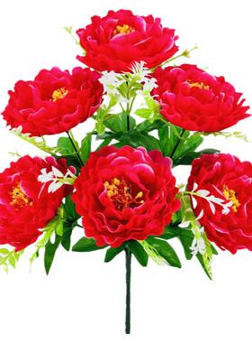 6头牡丹花束塑料花摆件