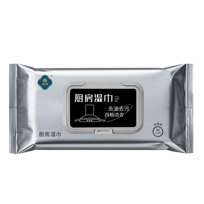 润荷厨房湿巾有效去油污家用湿巾纸加大加厚一次性懒人抹布