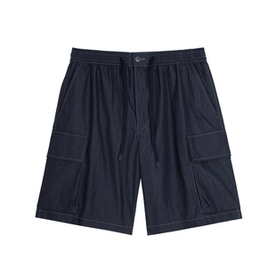 【夏季悠闲】牛仔风格原色韩国面料 宽松工装男士休闲短裤 DBL121
