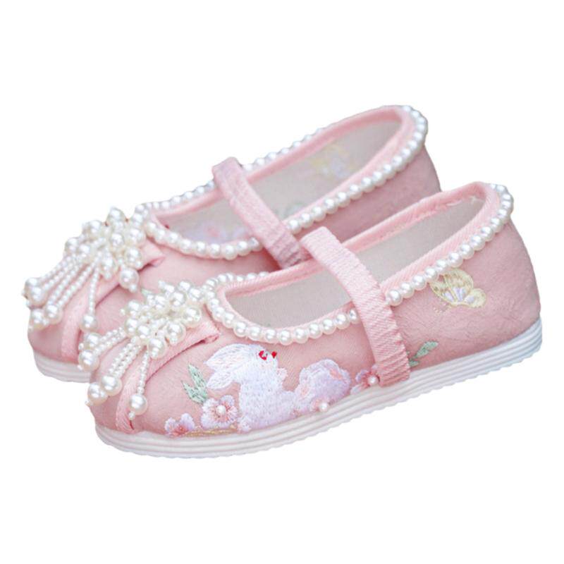 汉服鞋女童手工布鞋绣花鞋