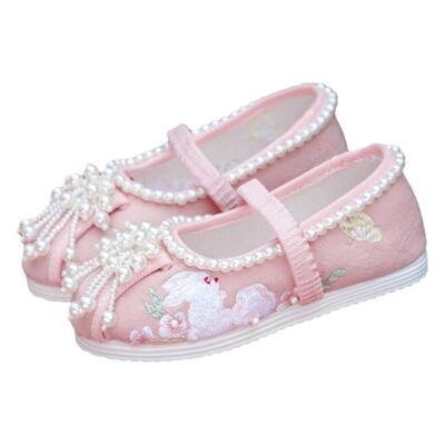 汉服鞋女童手工布鞋绣花鞋