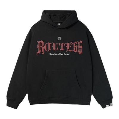 ROUTE66字母印花连帽卫衣