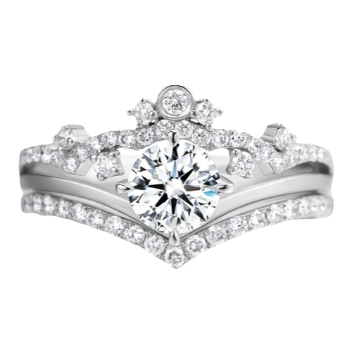ONE SWEAR/梵誓格蕾丝 皇冠钻戒定制结婚戒托显钻叠戴女戒k金婚戒