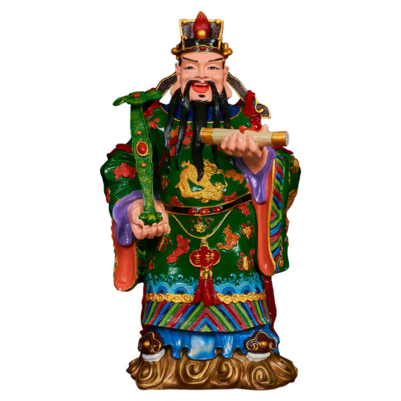 彩绘黄铜福禄寿站像摆件