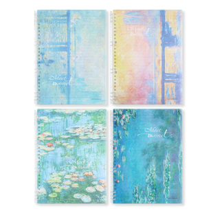 初品官方/遇见莫奈 自由活页夹 创意复古油画简约高颜值防水活页本横线学生专用笔记本文具记事本日记本子