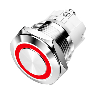 Ith20A大电流16/19/22mm自锁式复位金属带灯按钮开关电符号螺丝脚