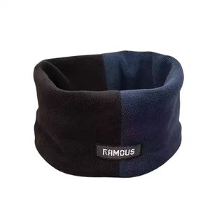 围脖男士百搭冬季2025新款女面罩护颈脖套加绒保暖小围巾男款拼色