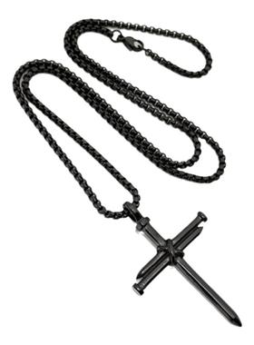 钛钢男士钉子十字架项链简约百搭