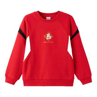 巴拉巴拉男童加绒卫衣女童红色上衣儿童拜年服2026新款秋冬童装潮