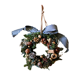 春节车挂永生花小花环真花干花果实元旦新年家居装饰汽车内饰品