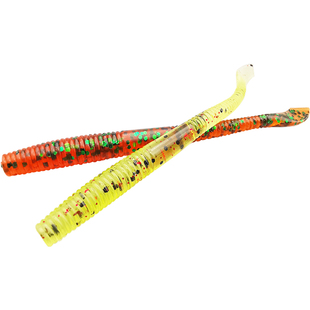 出口日本 4寸桨尾刀尾摆尾面条虫加盐路亚软饵无铅钓组高压场鲈鱼