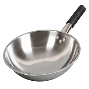 瑞安五星传家锅不锈钢炒锅圆底无涂层不粘锅家用炒菜锅燃气灶