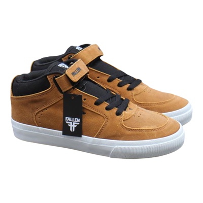 fallen中帮翻毛皮滑板鞋耐磨减震男女情侣百搭休闲运动BMX鞋Ollie