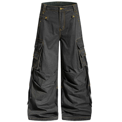 原创美式复古做旧多口袋工装裤潮