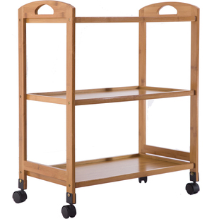 高档美容美发手推车美容院专用小推车工具车可移动餐车带刹车实木