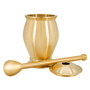 黄铜中药捣药罐 家用 老式铜臼冲筒黄铜盅研钵研磨器捣蒜器