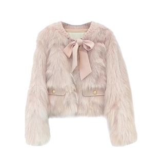 2025新款秋冬减龄海宁仿狐狸毛环保毛毛茸茸上衣年轻版皮草外套女