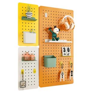 金属洞洞板定制墙上置物架挂板装饰隔板置物架收纳架墙面铁质书架