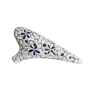 官方正品 青花瓷描金12孔SF调陶笛十二孔陶笛高音F调初学专业演奏